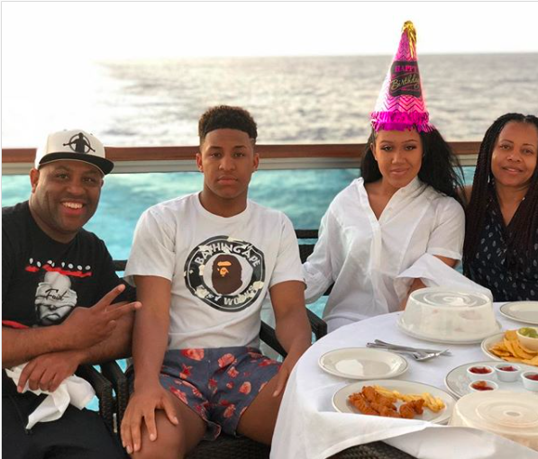 Jalin with his father Eric, mother, Dede and a sister, Jayda, enjoying a happy family moment together. 